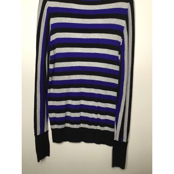 Worthington Womens Large Tall LT Sweater Boat neck Pullover Blue/Gray Stripped - Picture 3 of 11